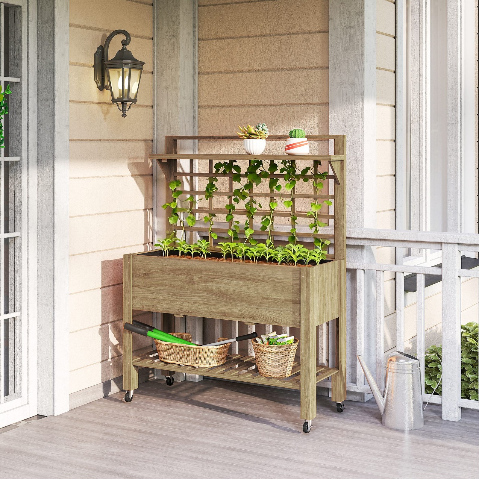 Coffee X - Outdoor Wooden Elevated Growing Plant Bed