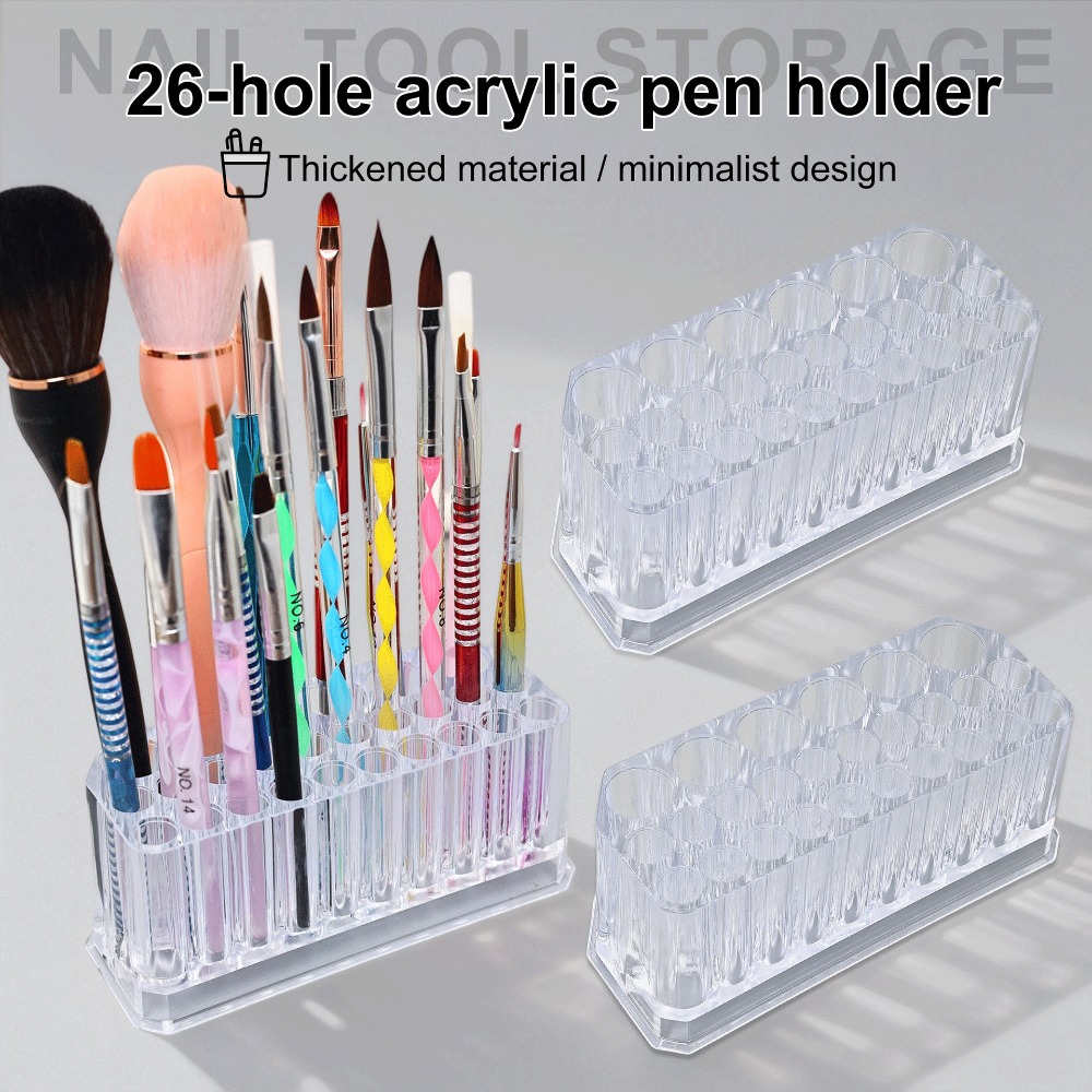 Coffee X - 26 Holes Acrylic Nail Brushes Organizer