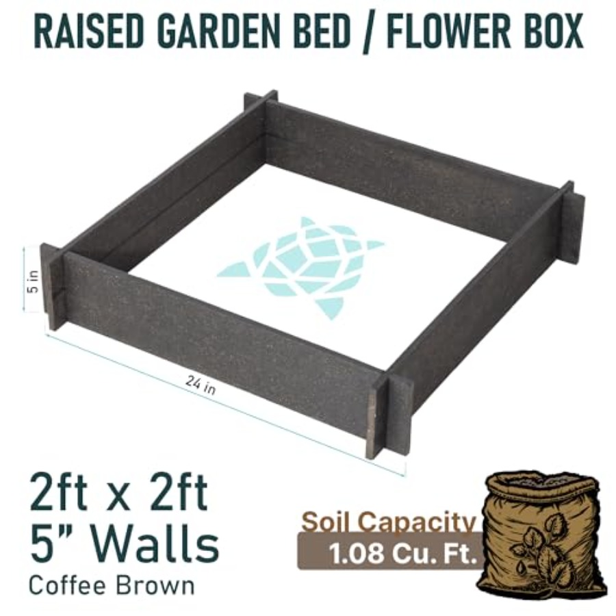 Raised Garden Bed Outdoor Pati - Coffee X のレビューと価格