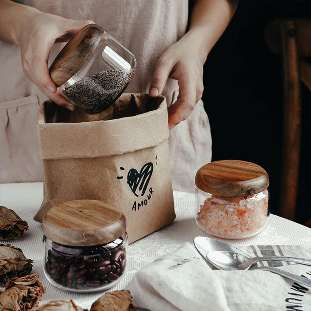 Glass Food  Containers with Wo - Coffee X のレビューと価格