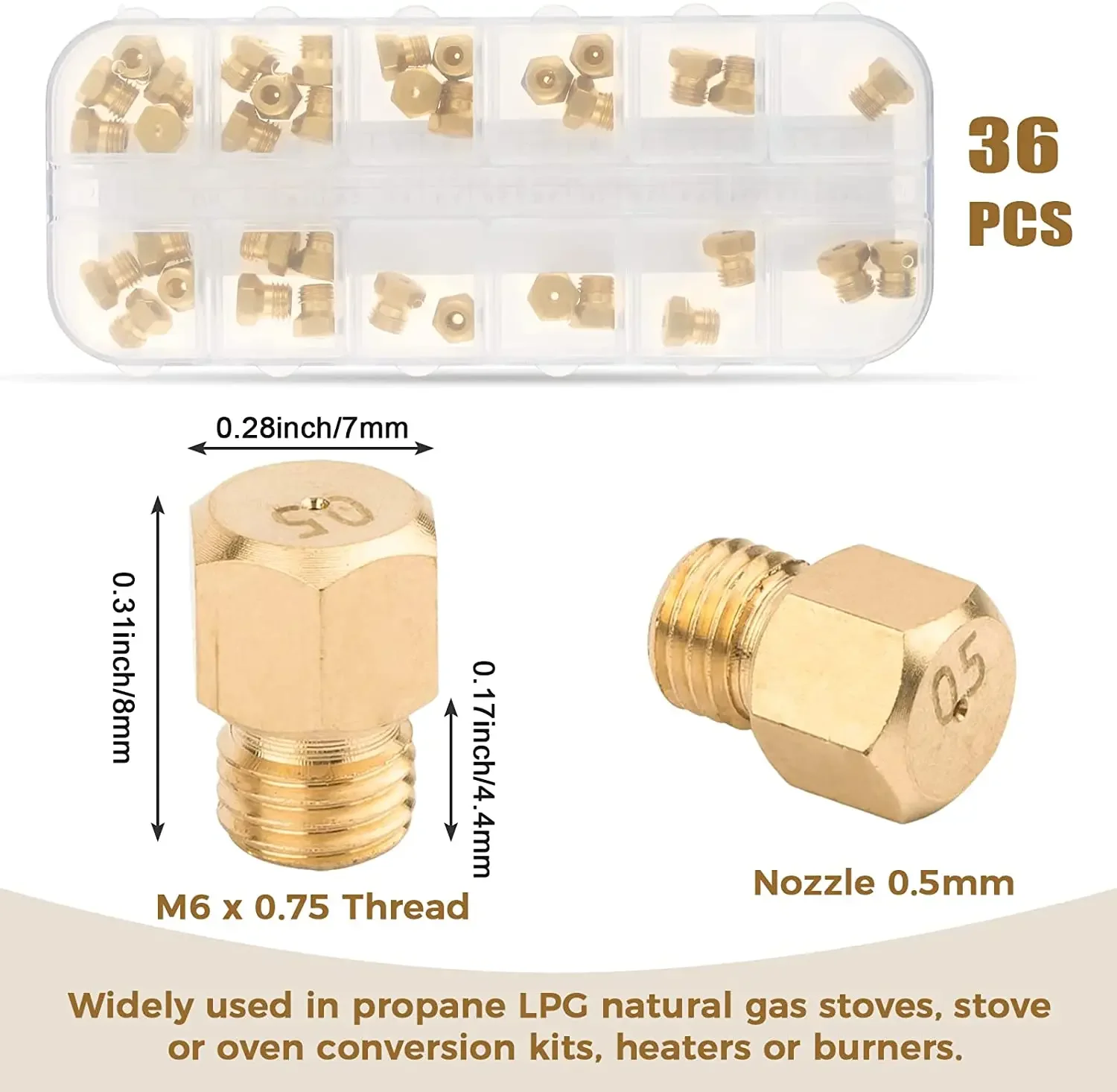 36pcs/1box Solid Brass LP Gas  - Steam Wand Tip のレビューと価格